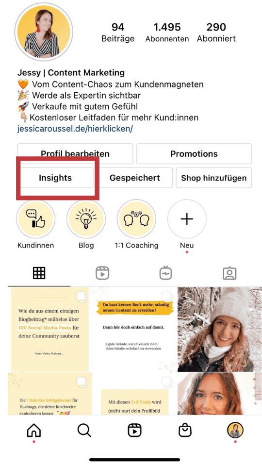 Instagram Insights sehen und endlich richtig verstehen Jessica Roussel